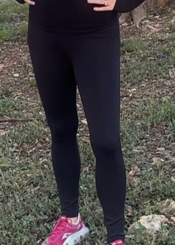 Kyle High Waist Ribbed Leggings-Black