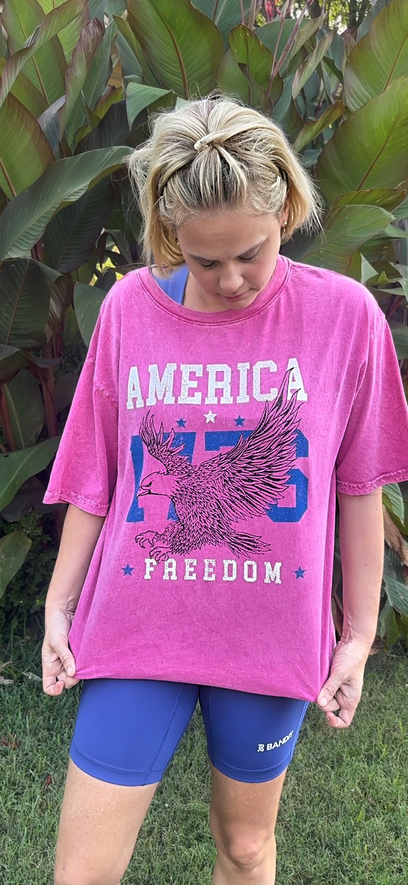 Liberty 1776 Tee- Washed Magenta