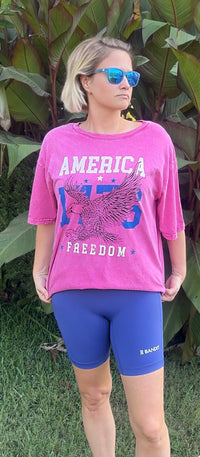 Liberty 1776 Tee- Washed Magenta