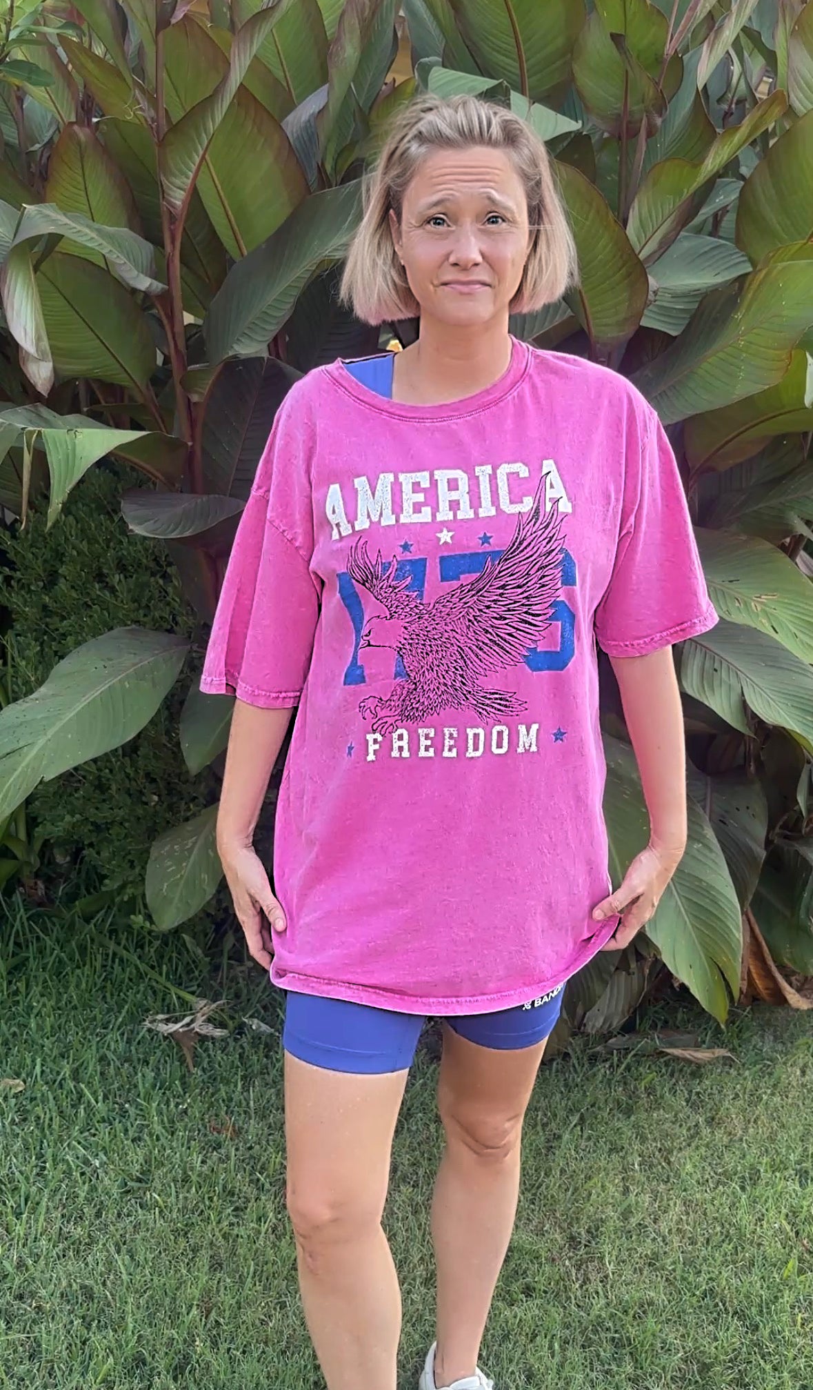 Liberty 1776 Tee- Washed Magenta