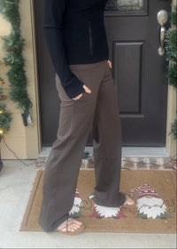 April Nylon Pocket Pants-Dark Olive