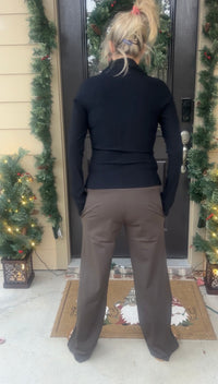 April Nylon Pocket Pants-Dark Olive