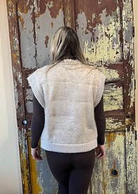 Ashlan Button Down Vest-Beige