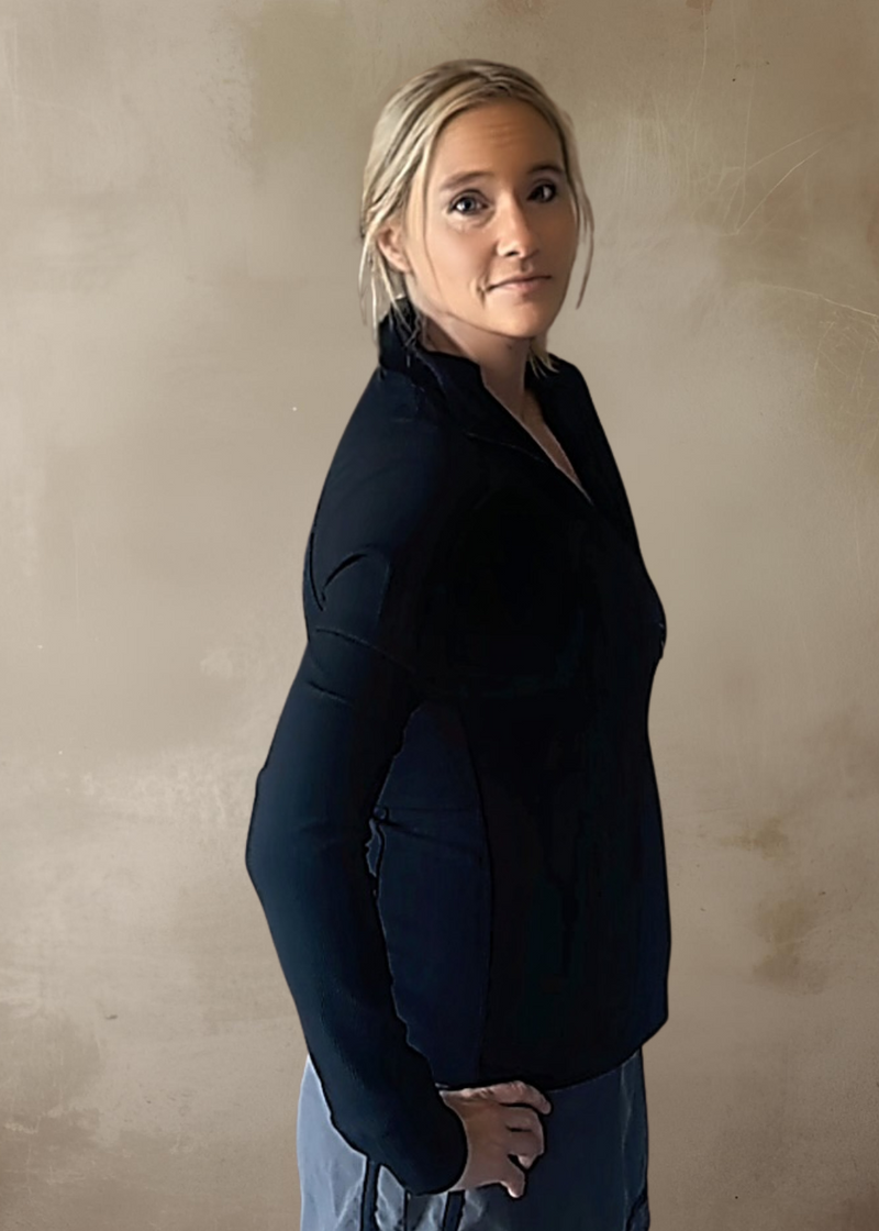 Ava Ribbed Running Jacket-Black