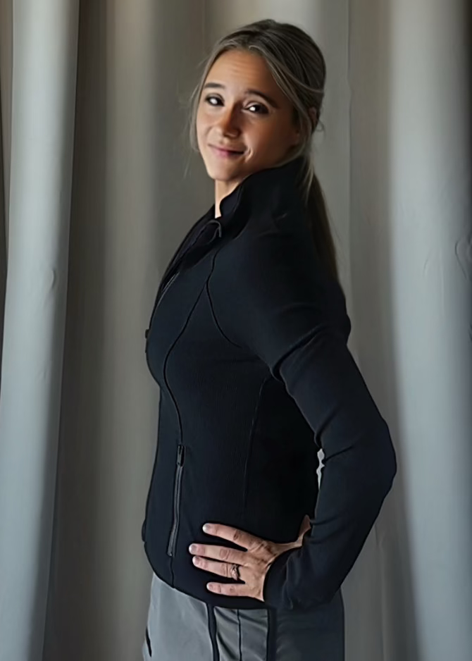 Ava Ribbed Running Jacket-Black