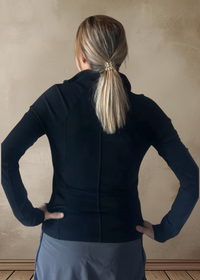 Ava Ribbed Running Jacket-Black