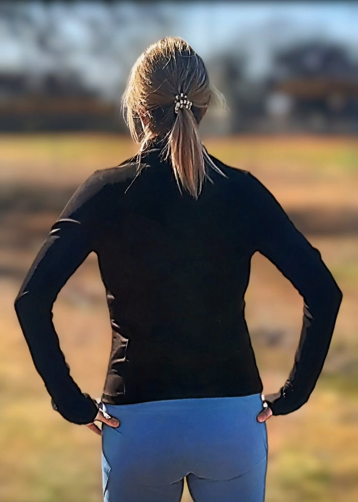 Ava Ribbed Running Jacket-Black