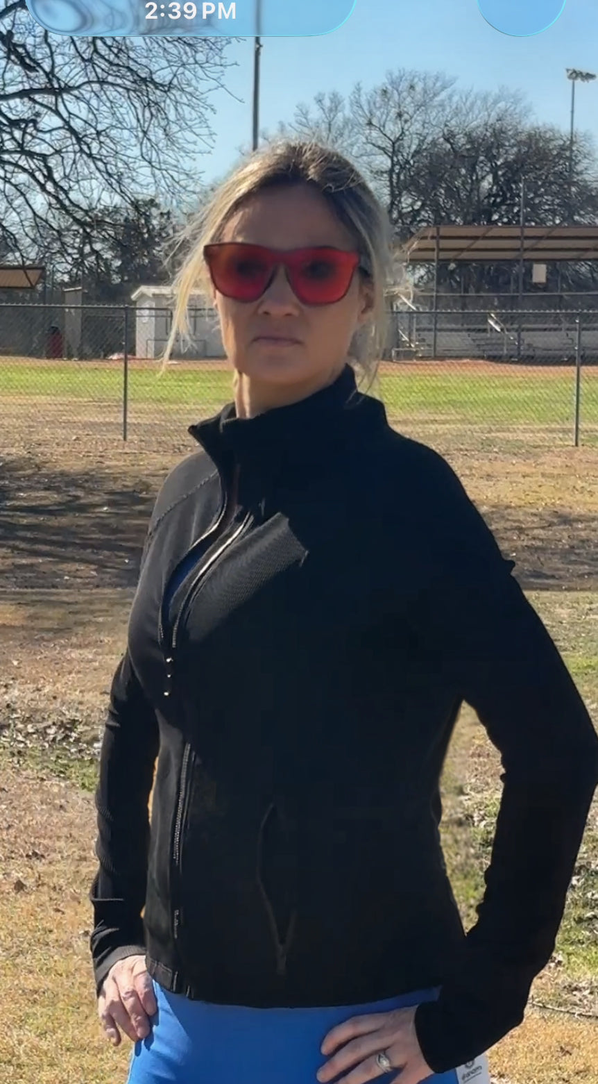 Ava Ribbed Running Jacket-Black