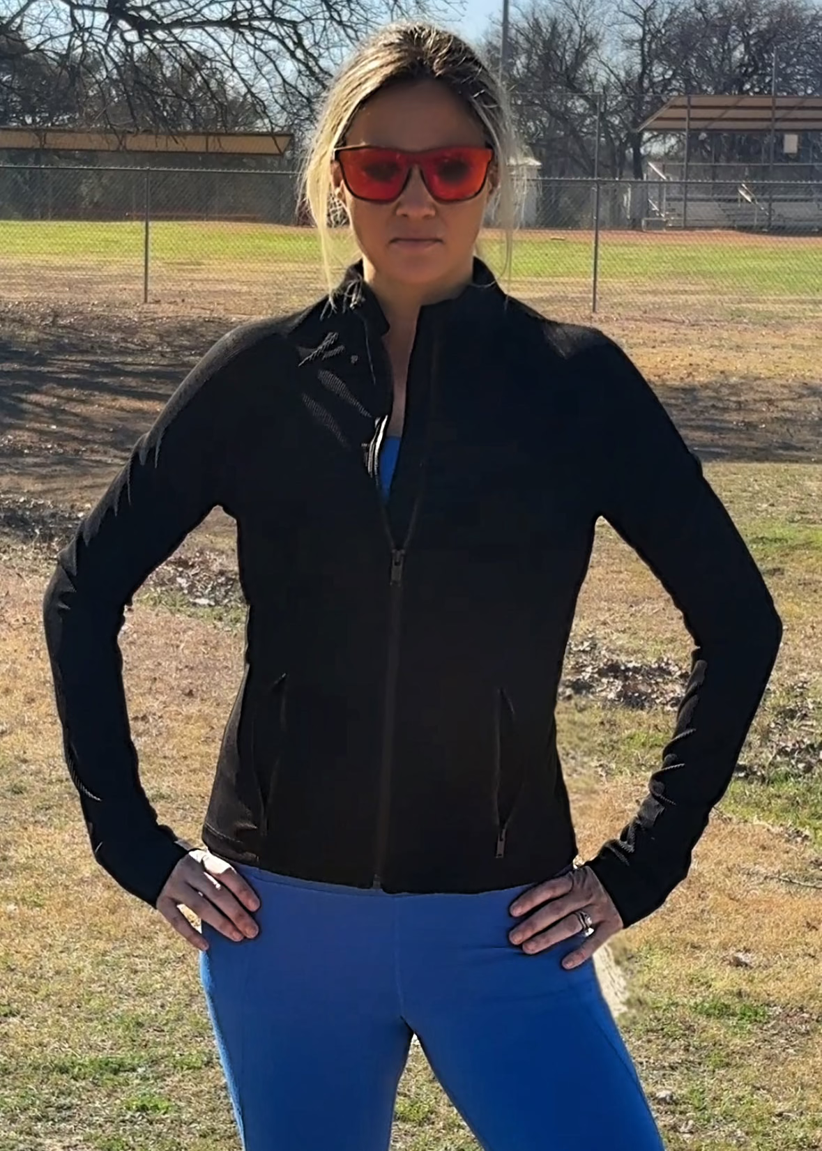 Ava Ribbed Running Jacket-Black