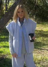 Baxter Sherpa Vest- Blue Lavender