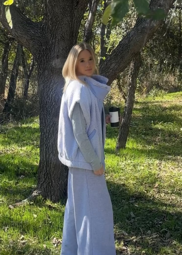 Baxter Sherpa Vest- Blue Lavender