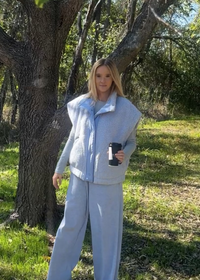 Baxter Sherpa Vest- Blue Lavender