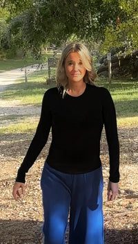 Brandy Long Sleeve Jersey Tee-Black