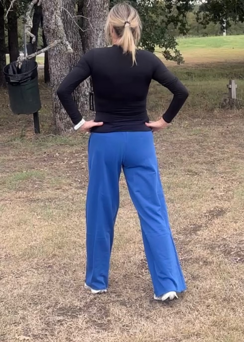 Brooke Wide Leg Lounge Pants-Dark Royal