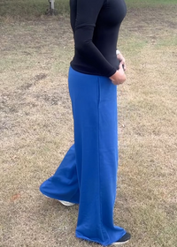 Brooke Wide Leg Lounge Pants-Dark Royal