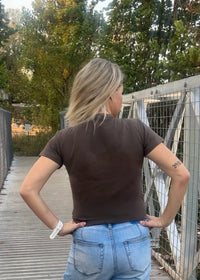 Brooklyn Fitted Tee-Chocolate