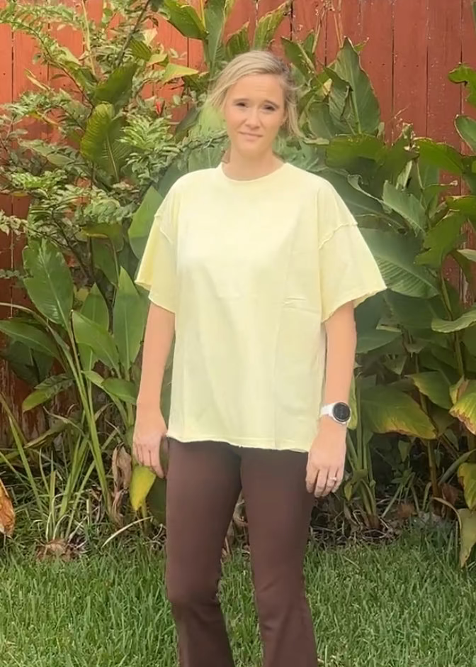 Emmalee Relaxed Fit Tee-Popcorn