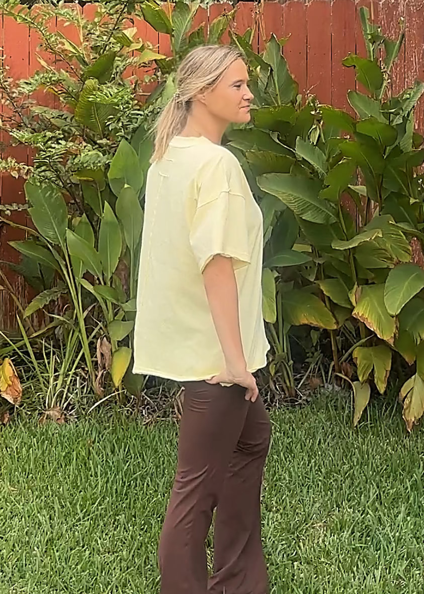 Emmalee Relaxed Fit Tee-Popcorn