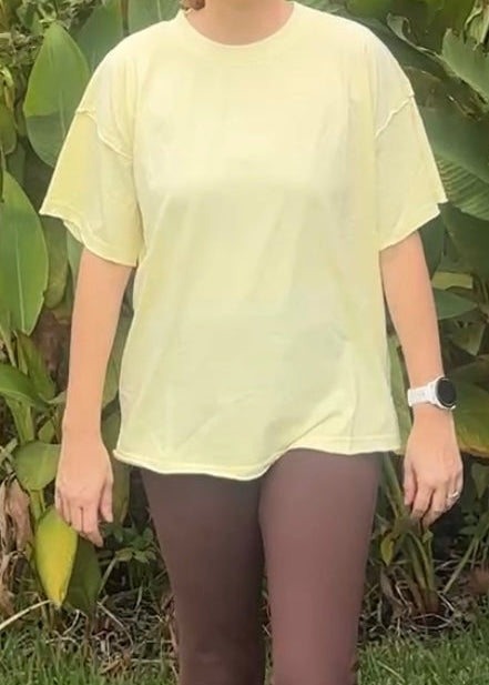 Emmalee Relaxed Fit Tee-Popcorn