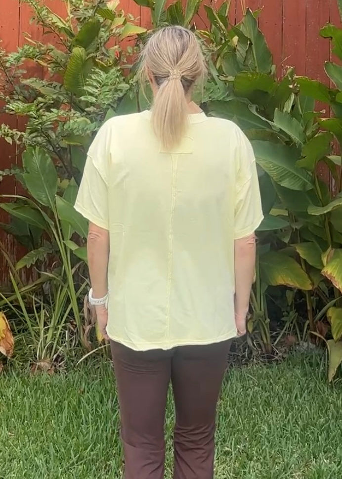 Emmalee Relaxed Fit Tee-Popcorn