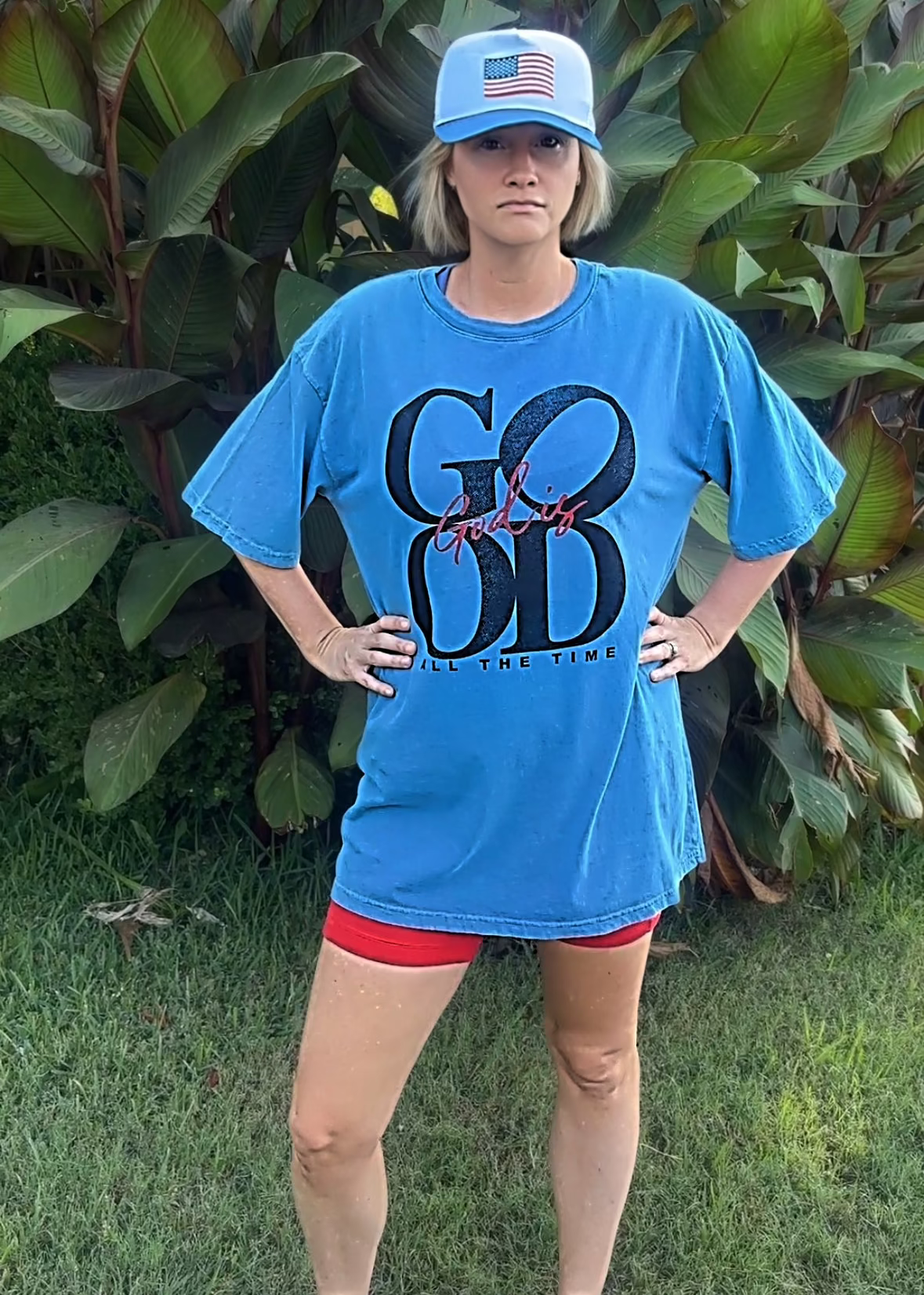 God is Good Tee-DUSTY BLUE