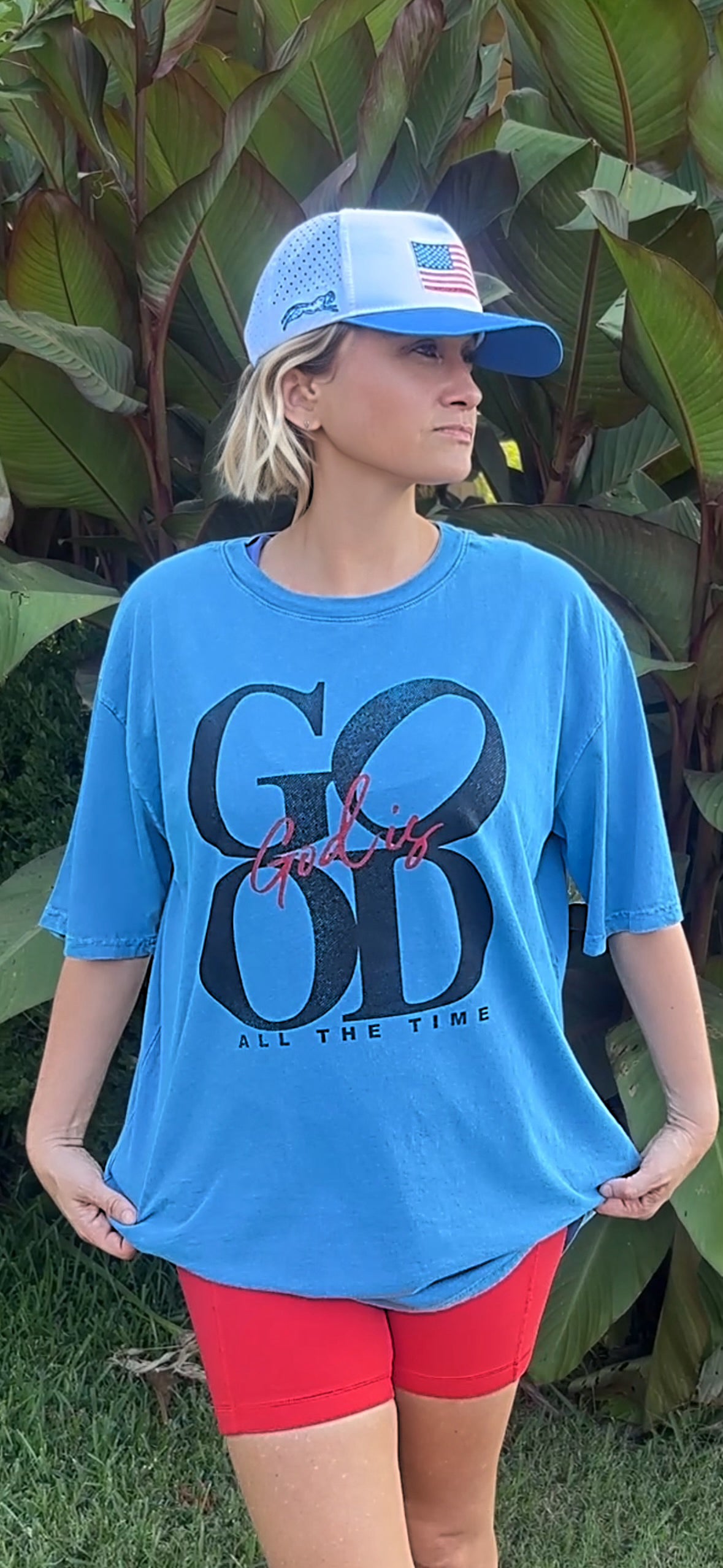 God is Good Tee-DUSTY BLUE