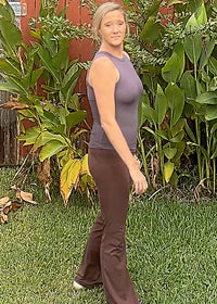 Gwen Fitted Cutout Tank-Stone Mauve