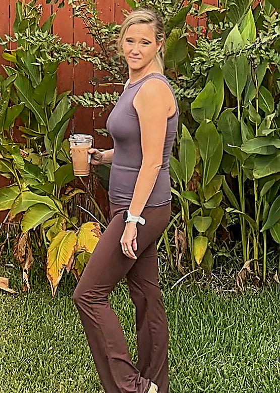 Gwen Fitted Cutout Tank-Stone Mauve