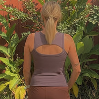 Gwen Fitted Cutout Tank-Stone Mauve