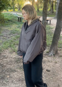 Hazel Elastic Hemmed Jacket in Cocoa