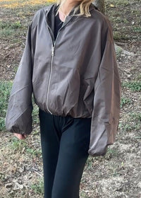 Hazel Elastic Hemmed Jacket in Cocoa