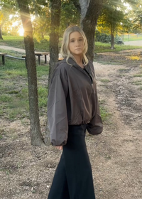 Hazel Elastic Hemmed Jacket in Cocoa