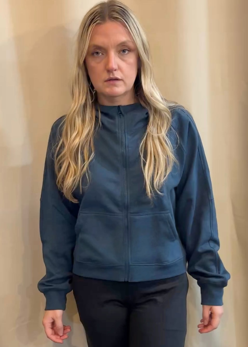 Holly Full-Zip Hoodie Jacket- Lt. Navy