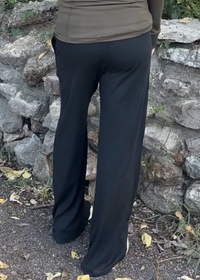 High Waist Wide Leg Pants-Black