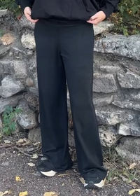 High Waist Wide Leg Pants-Black