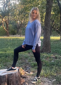 Jetty Thermal Knit Pullover-Cornflower