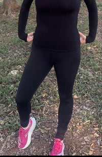 Kyle High Waist Ribbed Leggings-Black
