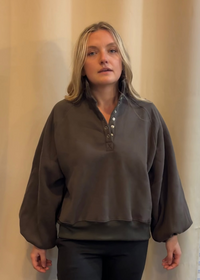 Linley Snap Button Sweatshirt- Mushroom