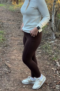 Logan Pocket Leggings-Chocolate