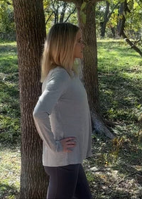 Maggie Long Sleeve Tee-Grey