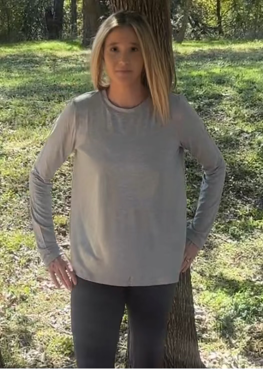 Maggie Long Sleeve Tee-Grey