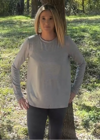 Maggie Long Sleeve Tee-Grey