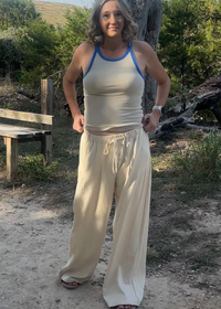 Sable Drawstring Lounge Pants-Buttercream