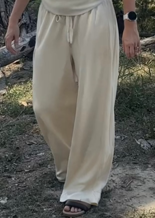 Sable Drawstring Lounge Pants-Buttercream