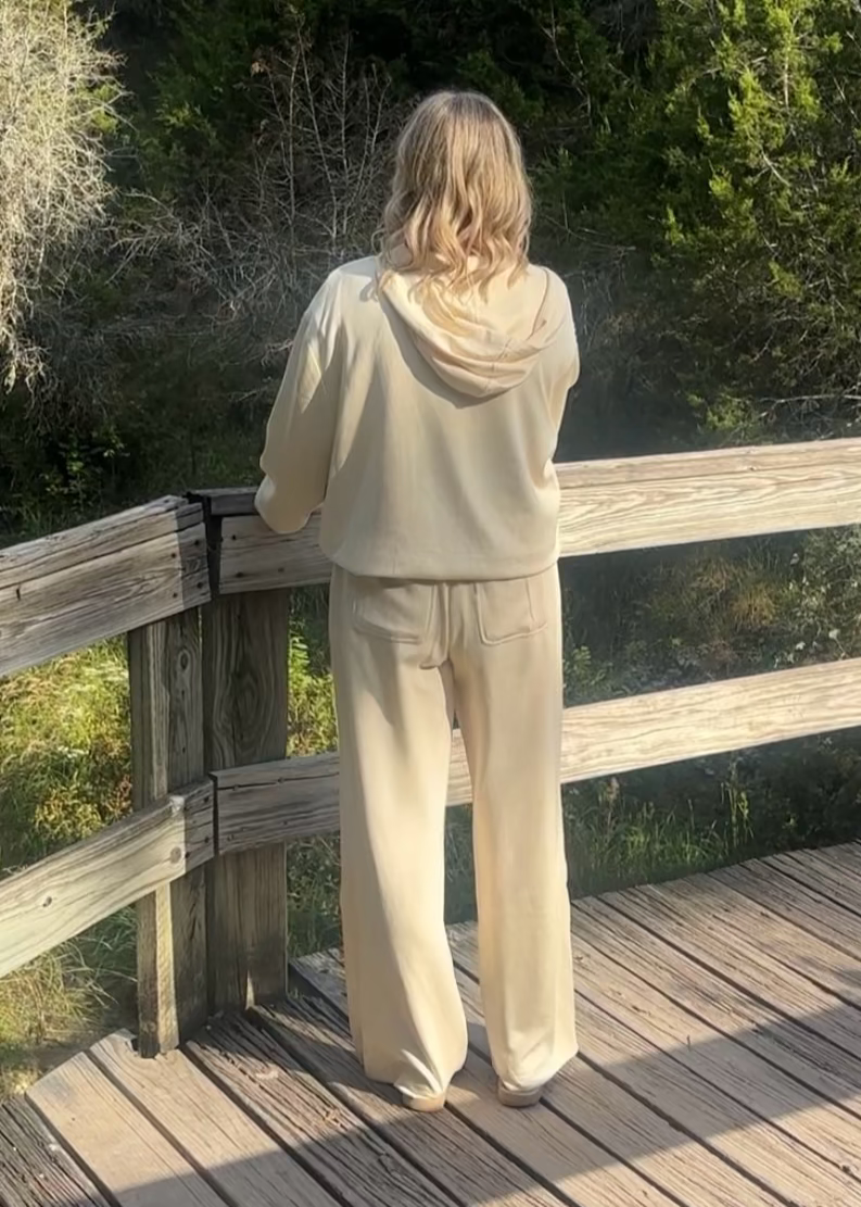 Sable Drawstring Lounge Pants-Buttercream