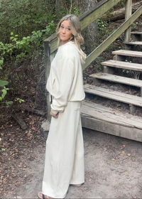 Sable Drawstring Lounge Pants-Buttercream