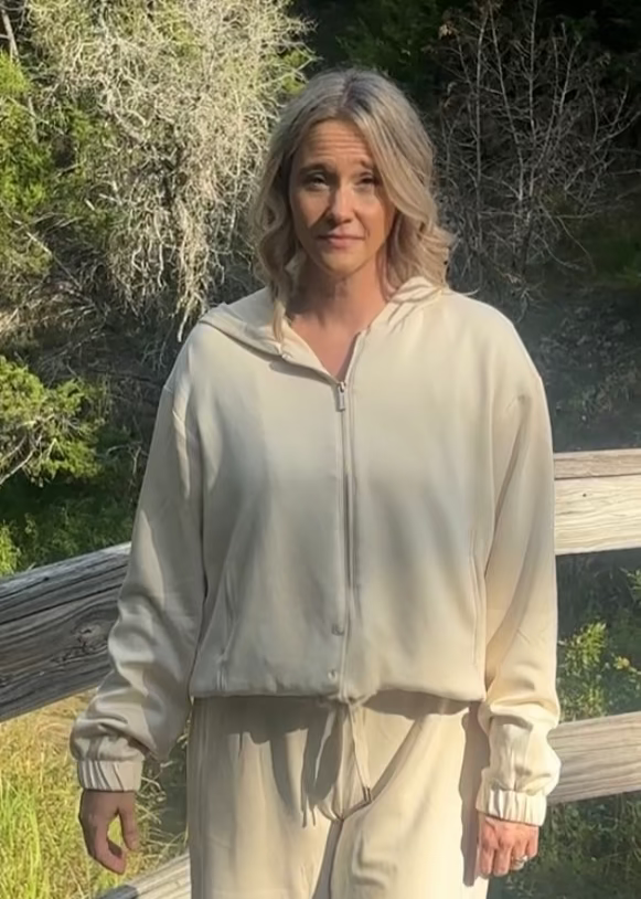 Sable Full Zip Hoodie Jacket-Buttercream