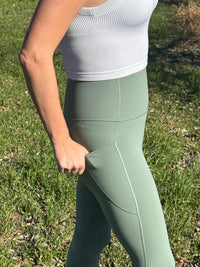 Spring High Waist Leggings-WASABI
