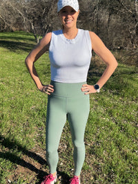 Spring High Waist Leggings-WASABI