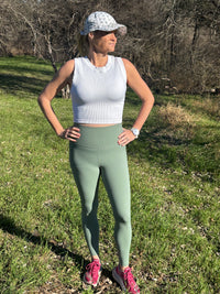 Spring High Waist Leggings-WASABI